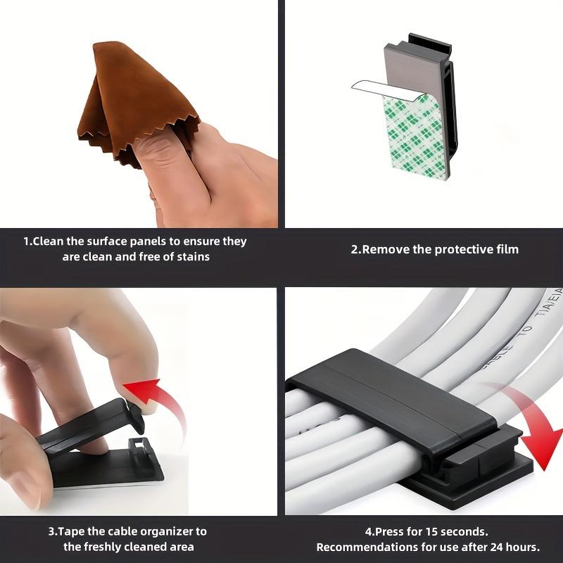 Easy-Install Self-Adhesive Cable Clips - 5/10/20pcs, Wire Organizer for TV, Computer, Ethernet & Power Cords, Perfect for Home, Office