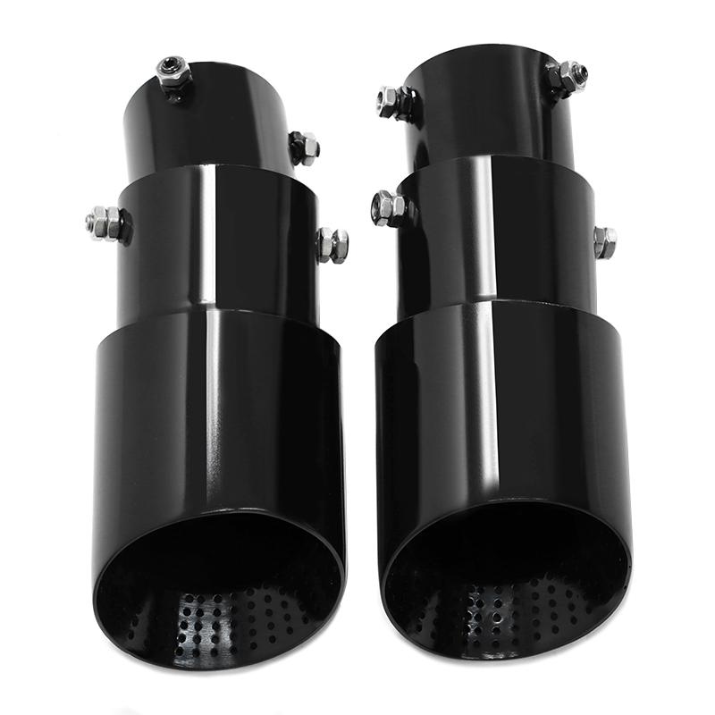 1PCS 1.77-2.55 Inch(4.5cm-6.5cm) Adjustable Inlet Exhaust Tips Bolt-On Design Matte Black Stainless Steel Exhaust Tailpipe Tips