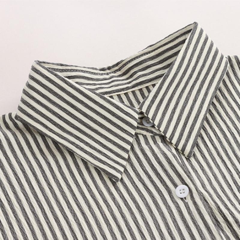 Shop   Women S Collar Neck Button Open Pocket Stripe Long dreSS Indie Pink Rc Wr