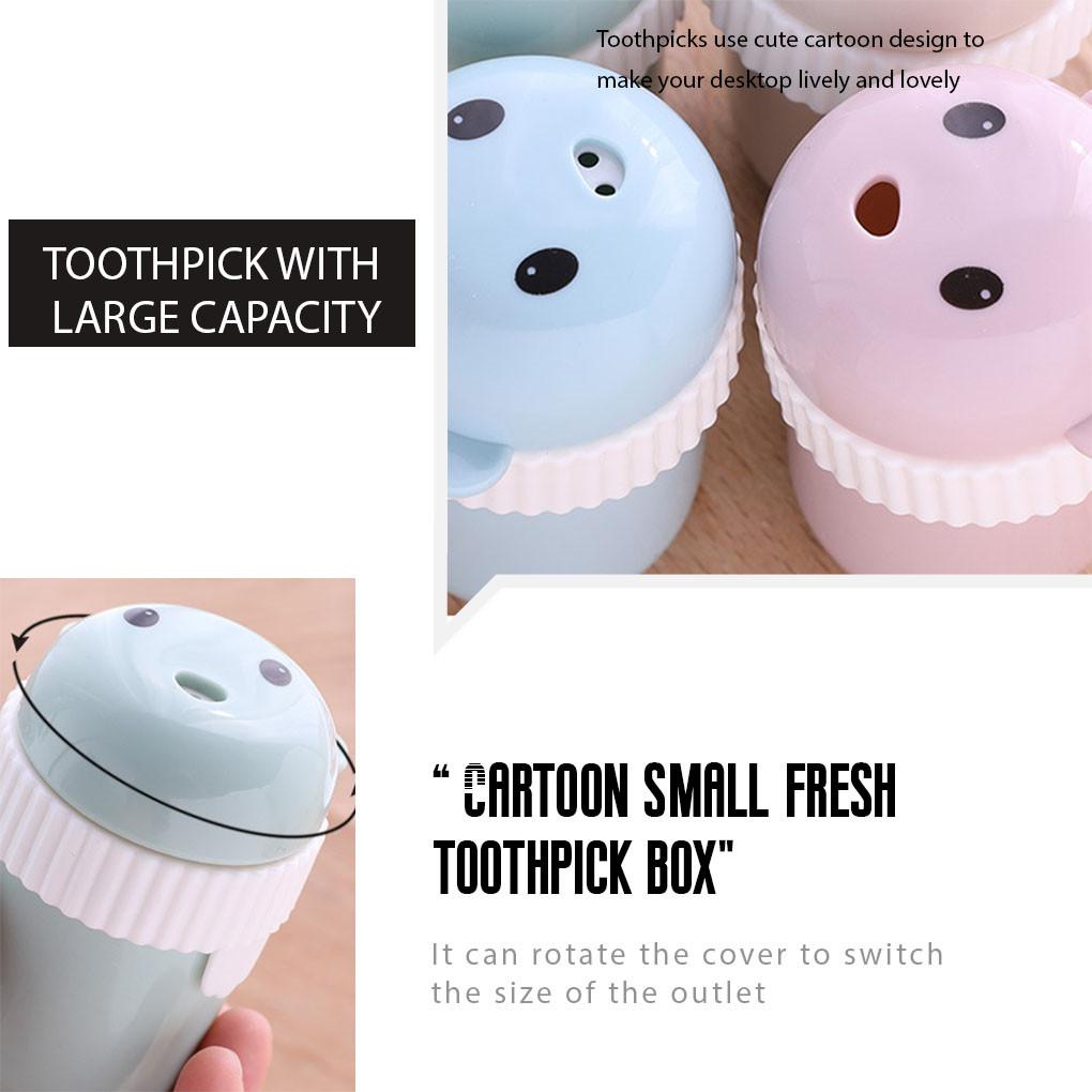 Cartoon Plastic Toothpick Holder Dispenser Home Portable Toothpick Case Box Kitchen Table Decor Randome Color