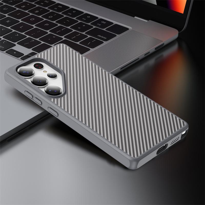 Samsung S25 Ultra Carbon Fiber Magnetic Case - Compatible with S24, S25, S23Plus, S21+ with Skin-like Feel
