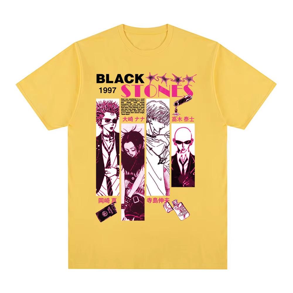 Anime Nana Osaki Černé kameny grafika Bavlna Y2k Tričko dámské Pánské Letní prodyšné Japonská Manga unisex Krátký rukáv