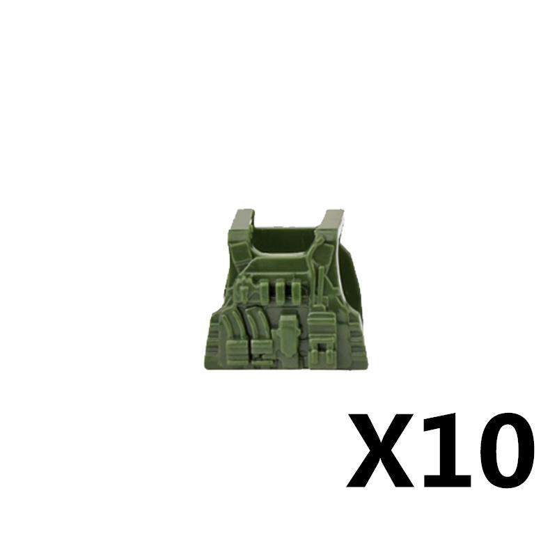 MOC Militärfigur Zubehör Bausteine Alpha SWAT Helm Weste Rucksack Knieschoner Nachtsichtgeräte Steine Spielzeug K017