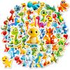 56 Cartoon Rubber Dinosaur Graffiti Stickers Water Cup Computer Stationery Decorative Waterproof Stickers
