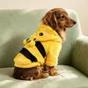 Pet Costume Hooded Bee Outfit Small Dogs Cats Winter Fleece Lined Cozy Dress-up Apparel