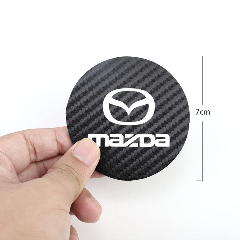 2Pcs Car coaster water anti slip pad silicone waterproof interior accessories For Mazda 3 6 CX5 2 CX3 CX9 MX5 RX8 Axela Demio