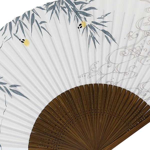 Kimono Painted Folding Made in Karaki Wood Pearlescent Firefly 504 [Stylish Iroha] High-Quality Fan, Japan, Carving, Scented, Finish, Design,