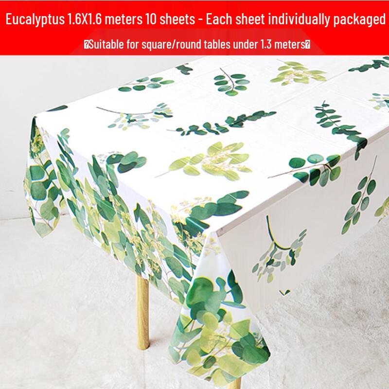 ZISIZ 10-Pack Disposable Plastic Tablecloths