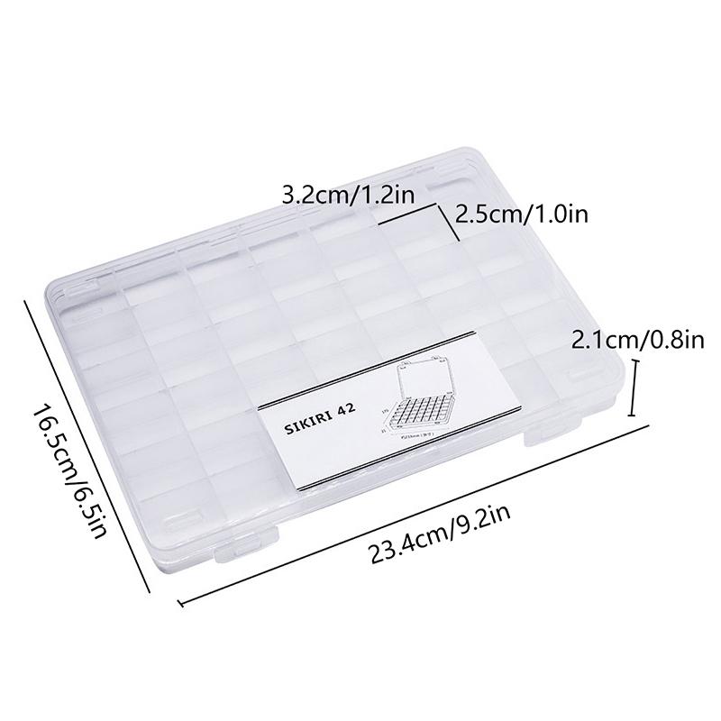42 Grid Transparent Nail Art Empty Storage Case Box Nail Glitter Rhinestone Crystal Bead Display Accessories Container Box