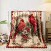 Vintage Christmas Cardinal Bird Print Blanket bedroom Blanket for Livingroom Couch lunch break Soft throw for Friend's festival Gift