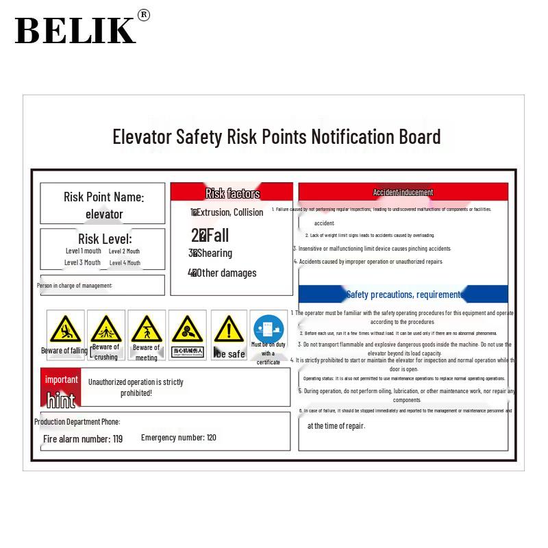 BELIK Industrial Safety Warning Sign 30x40cm