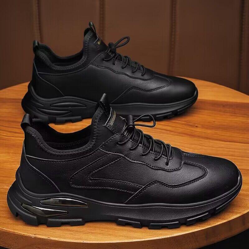 Chef Men's Shoes Work Shoes Men's Kitchen Work Labor Insurance Leather Shoes Black Casual Deodorant Sports Waterproof Non-slip Moisture Shoes