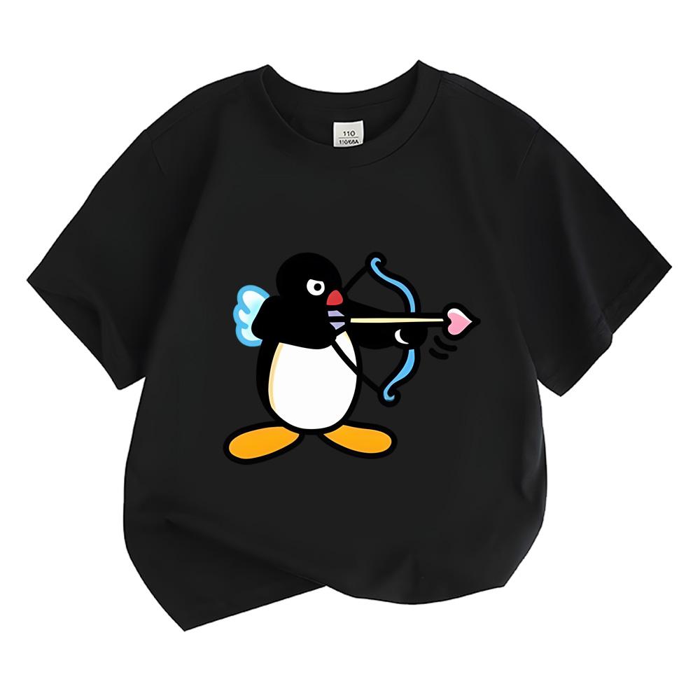2026 NEW Cartoon Pingu T-shirt Manga/Comic Boys Girls Kids Clothing Tops Streetwear Short Sleeves Sports Fashion Tees Toddler