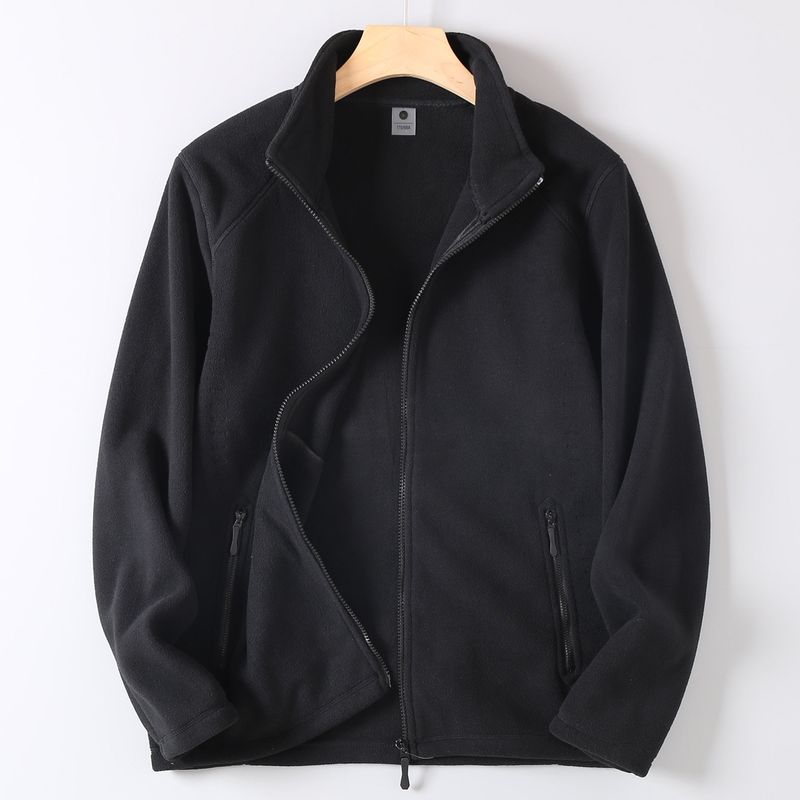 Foreign Trade Export Surplus Autumn and Winter Double-Sided Fleece Jacket for Men, Loose Casual Stand Collar Warm Fleece Coat