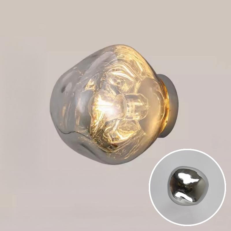 

Минимализм Лава светодиодный настенный светильник атмосфера зеркало стекло спальня бра гостиная коридор прикроватный арт декор внутреннее настенное освещение Dia15cm&3Color Changeable серебряный