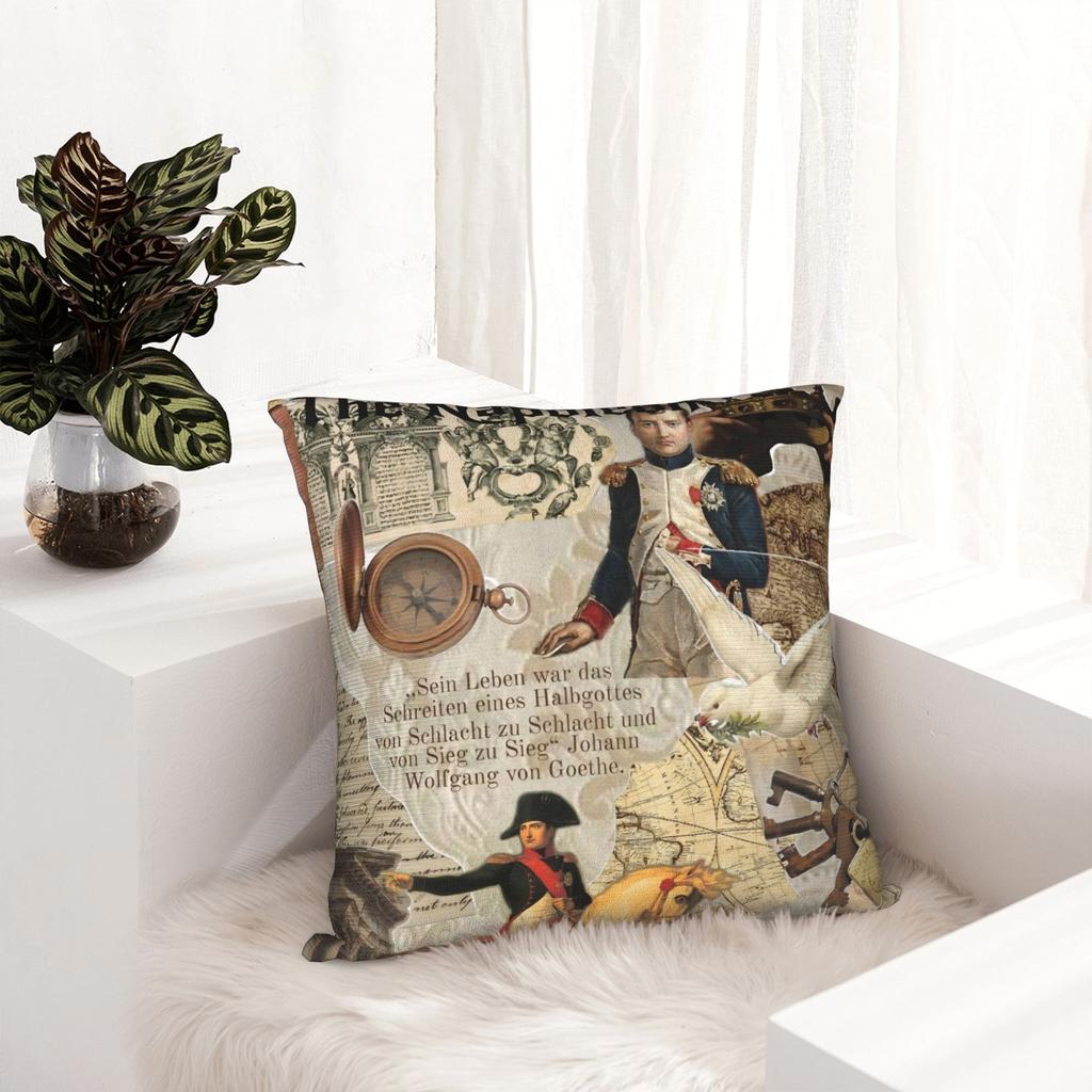 Napoleon Bonaparte Crossing the Alps Pillowcase Printed Polyester Cushion Cover Decor Art Throw Pillow Case Cover Seat Zipper