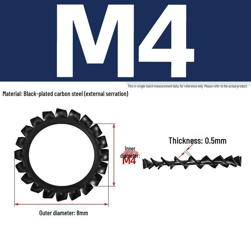 Carbon Steel Zinc-Plated Lock Washer with Inner and Outer Teeth