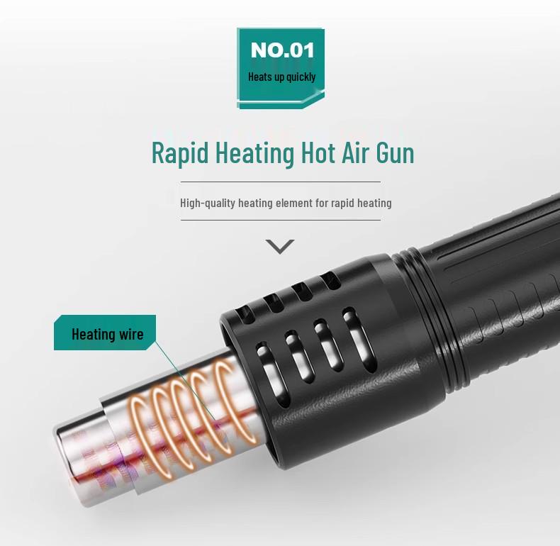Anlixin 700W Einstellbare Temperatur Entlötstation mit Digitalanzeige, Lötkolben & Heißluftgebläse Kombigerät 8786D