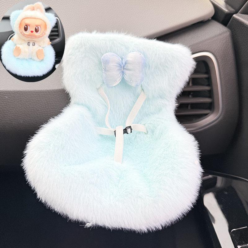 Ventilation Plush Safety Seat Car Air Outlet Decoration Doll Car Interior Decoration for 17cm Labubu Doll