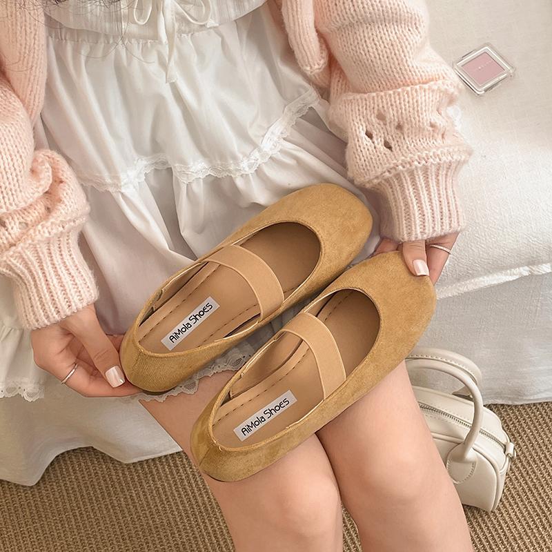 Spring New Women Flats Round Toe Shallow Elastic Band Ladies Casual Ballet Shoes Eelgant Dress Shoes