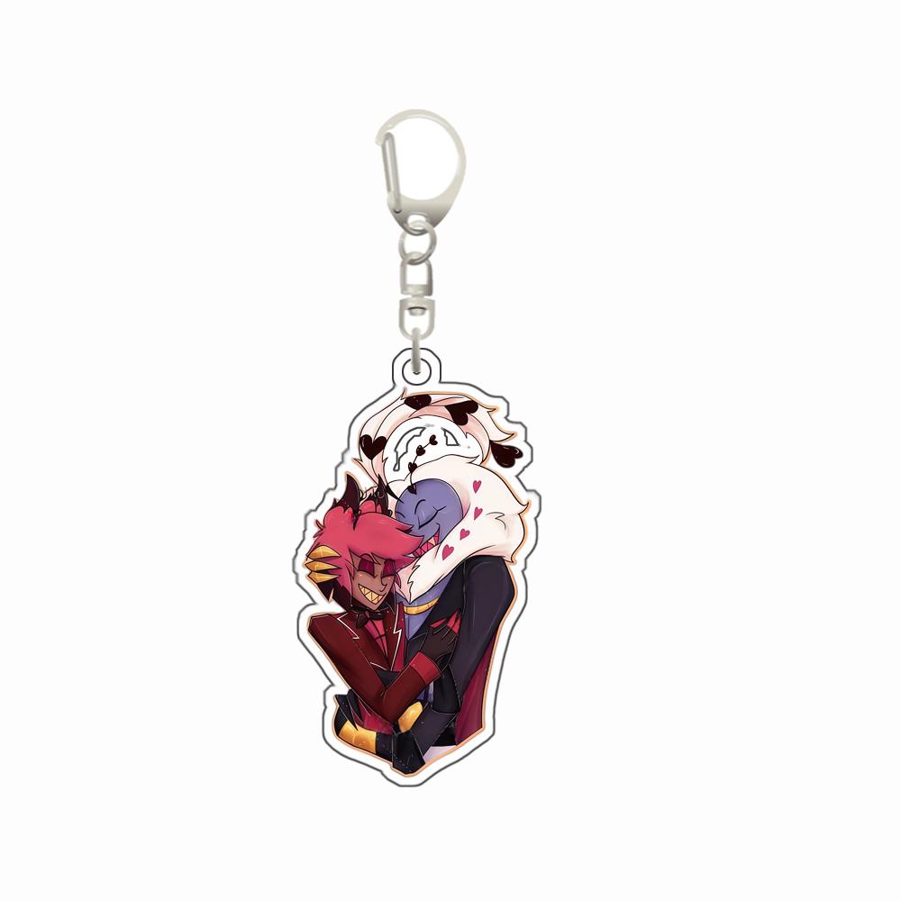 6Cm Acrylic Keychain for Hazbin Hotel Alastor Vox Husk Niffty Keychain Backpack Pendant Exquisite Gift Anime Peripherals