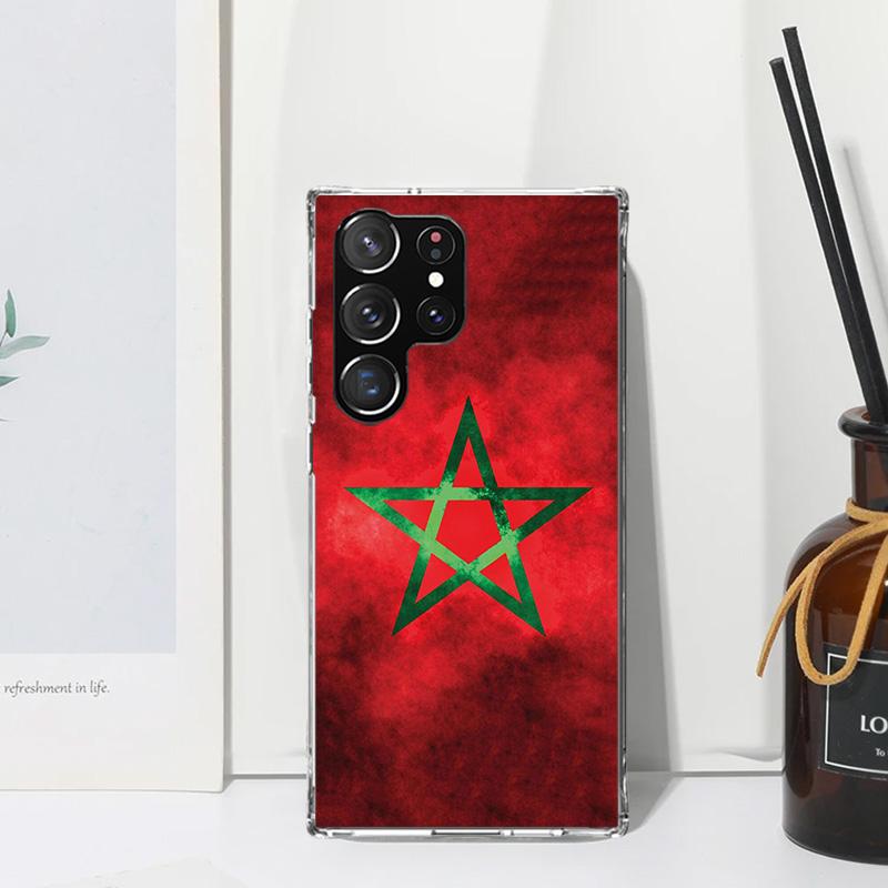 Morocco Flag Phone Case For Samsung Galaxy S25 S24 S23 S22 Ultra S21 FE S20 Plus S10 + S10E Art Fundas Back Cover S24 S23 S22 S2