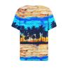 Women's T Shirt Print Button Short Sleeve Daily Weekend Fashion Basic V- Neck Regular Top