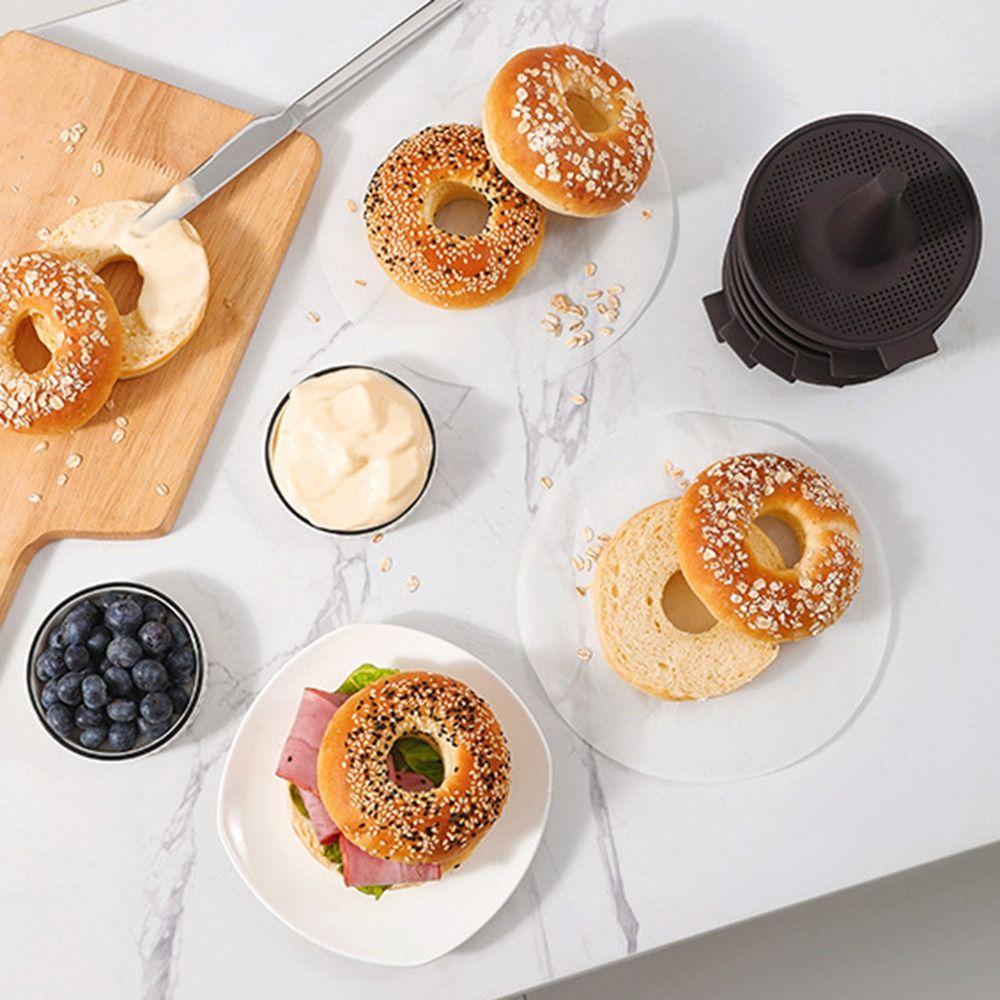 6 Stück Kegelform Bagel-Backformen Set Kaffee-Brotform zum Backen Langlebige Silikon-Donut-Form Backen