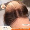 Parrucca da Donna - Ciocche Frontali Superiori - Capelli Veri, Voluminosi, Leggeri, Senza Cuciture, Sostituzione Capelli Invisibile per Capelli Sottili o Bianchi