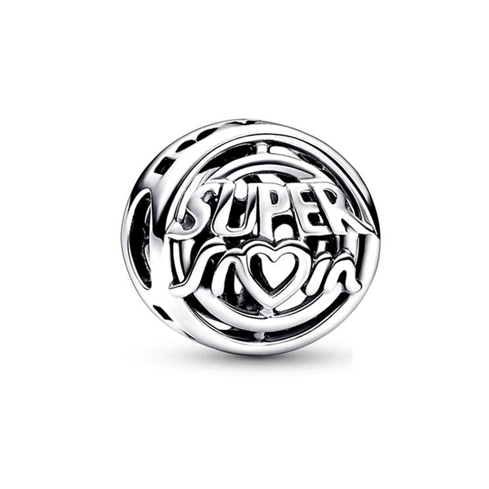 925 Silver Mamma Rosa Hjärta Berlock Hänge Original DIY Kvinnors Utsökta Armband Smyckestillbehör Morsdagspresenter