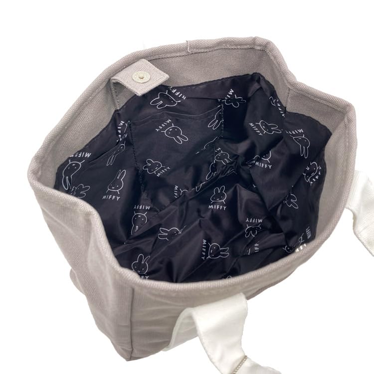 Square Miffy Canvas Mini Tote by Dick Bruna Bag, Gray, 053903,