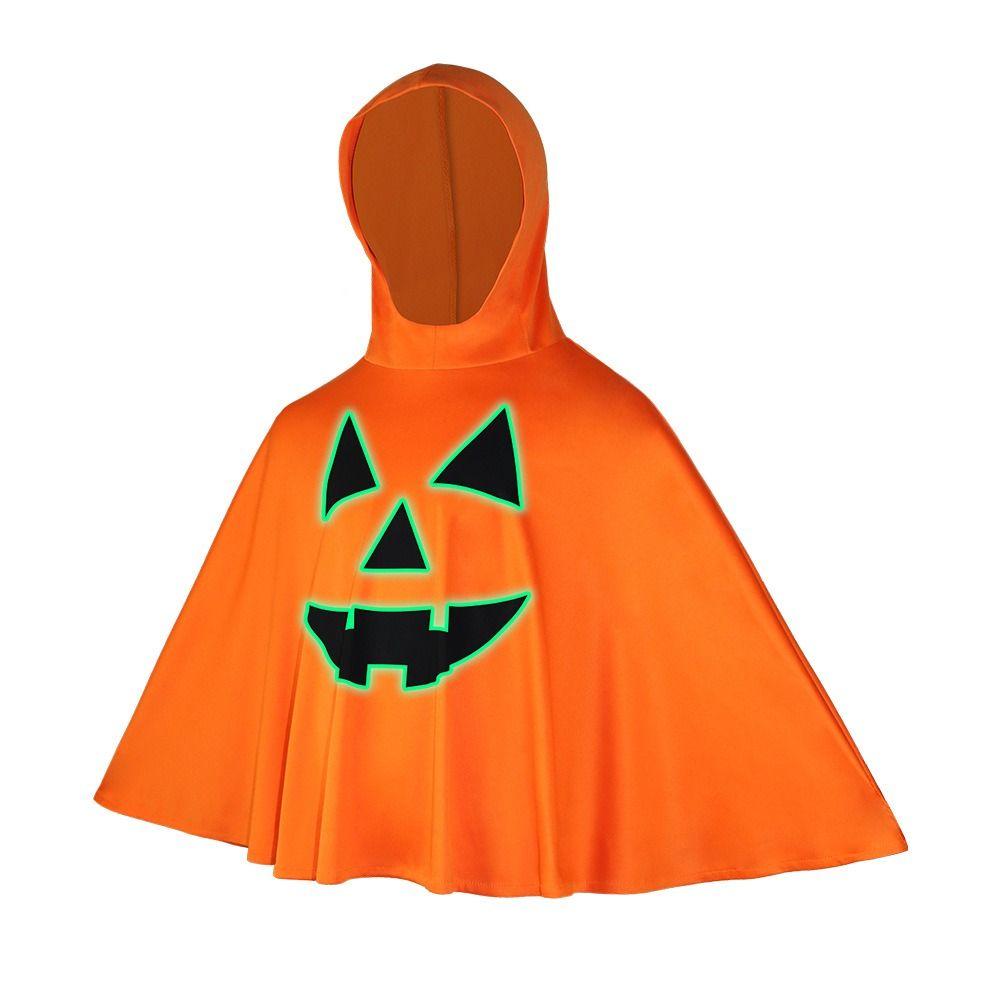 Halloween Ghost Face Shawl Fun Kid Cosplay Costume Noctilucent Pumpkin Cloak  Party Masquerade