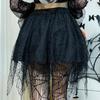 Stylish Punk All-Match Breathable Spider-Web Net Yarn Tassel Mini Skirt Party Garment Summer Skirt