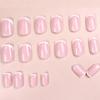 Pink Short Cute Simple False Nails - European & American Style