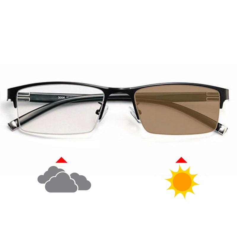 Herren Photochrome Myopie-Brille Business Damen Retro Klassische Brille Dioptrien 0 bis -6,0 Trend Mode Lesebrille