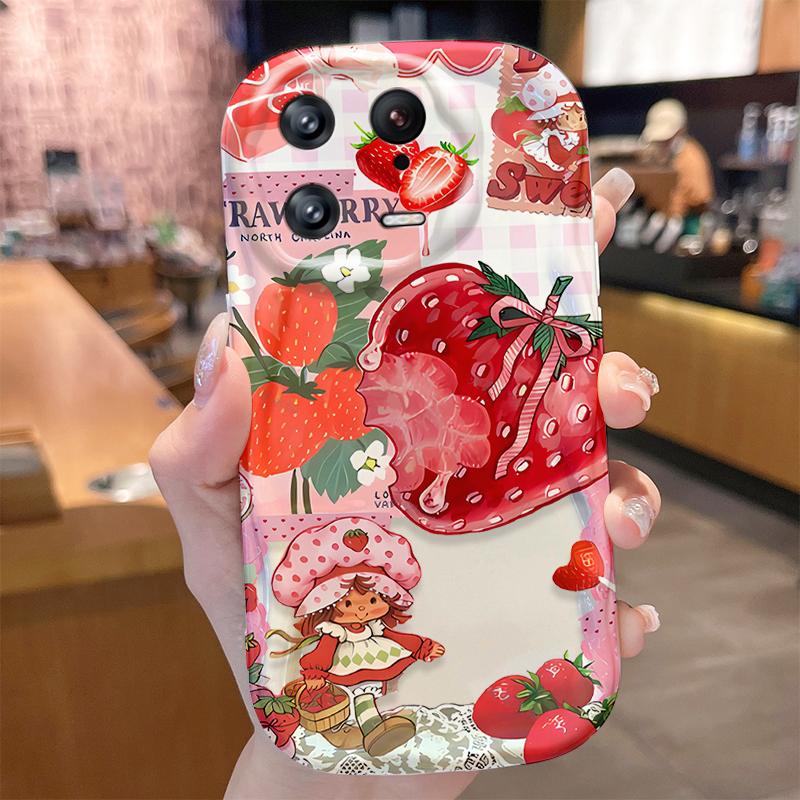 Lively Strawberry Girl Case for Xiaomi Mi 15 14T 13 Lite 12 Pro 12S 12X 11i 5G POCO X7 X6 X5 X4 GT X3 NFC F6 F5 F3 M6 Plus Cover