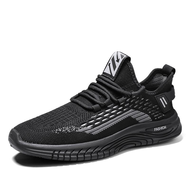 

Four Seasons Trend Fashion Sneakers Korean Version Casual Breathable Flying Knitted Shoes Lace-up Low-top Mesh Running Shoes 39