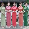 New Chinese style cheongsam skirt improved summer new mother dress retro thin performance dress