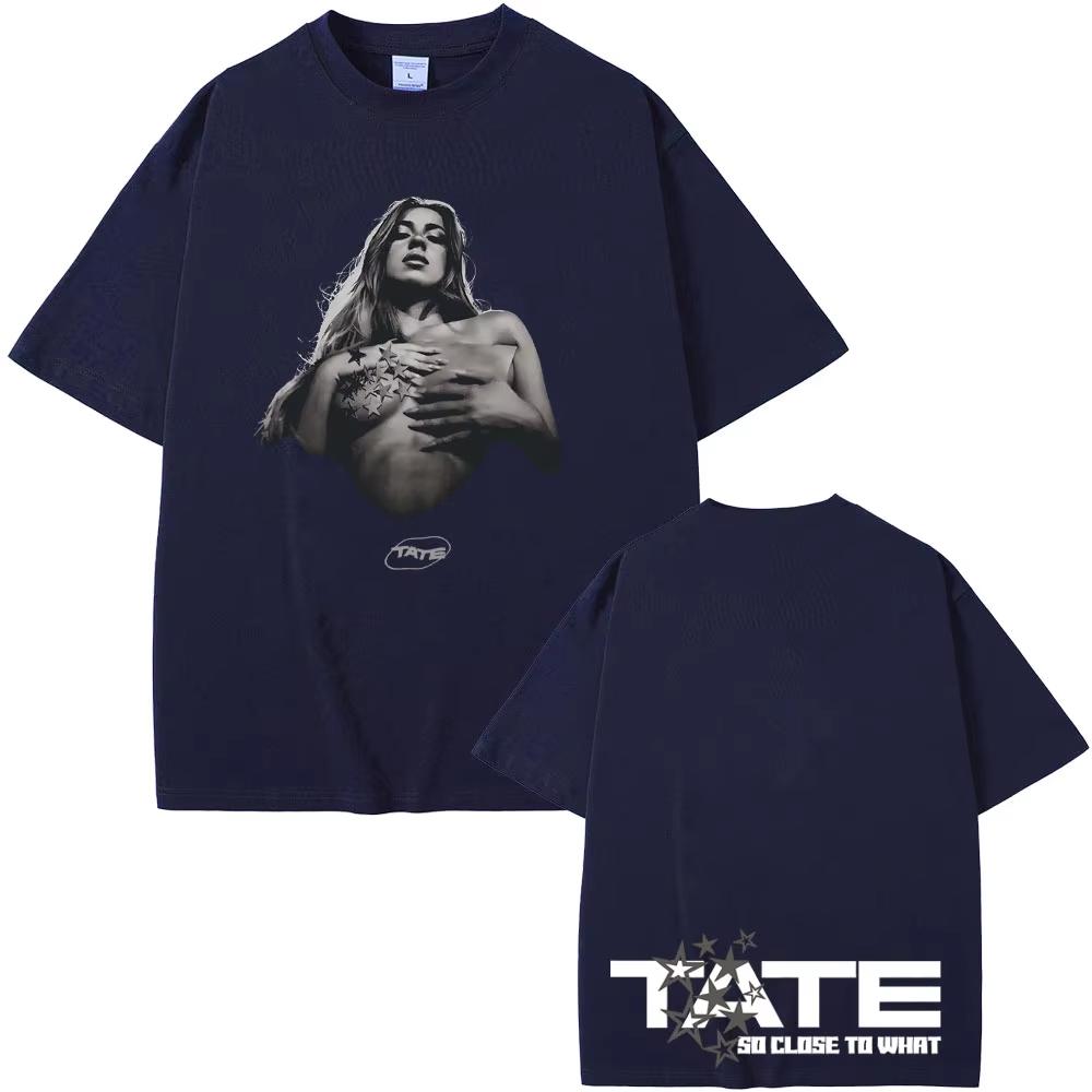Tate McRae So Close To What Miss Possessive 2025 T-shirts Men Women Fashion Vintage Oversized Short Sleeve Cotton Male T Shirts