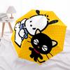 1pc Chibi Maruko-chan & Black Cat Automatic Opening Umbrella - Portable 3-Fold Design with Iron Frame - Outdoor - Perfect Gift for Fans, Travelers, Da