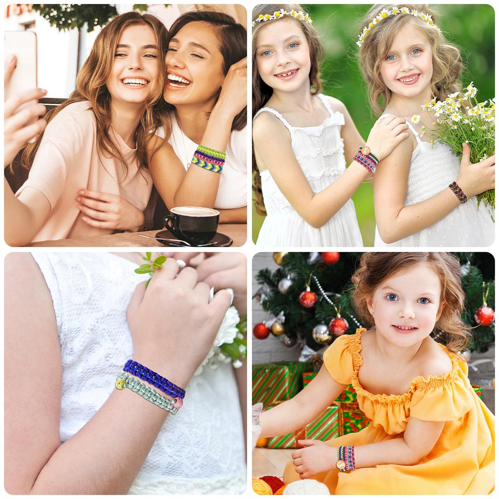 Girl Friendship Hand Rope Weaver Handmade DIY Elastic Bracelet Set Headrope Making Party Supplies Children's Puzzle Toys Gifts