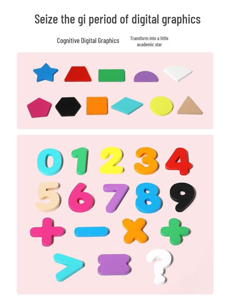 Children's Wooden Magnetic Counting Sticks & Drawing Board - Multifunctional Number Learning Toy
