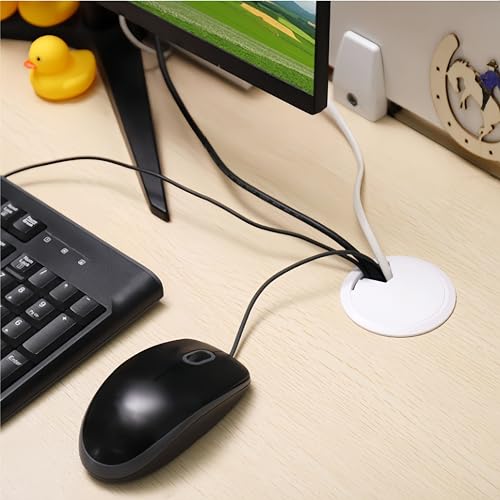 6 pcs desktop threading hole cover 50mm wire storage decorative ring  white