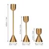 3pcs Small Medium Large Candlestick Holders Gold Metal Candle Holders  Table Centerpiece