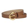 Round Pinhole Thin Belt, Denim Casual Pants, High-End Exterior Decoration Pu Belt