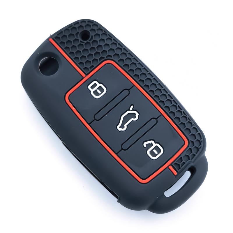 Car Key Cover Case Silicone 3 Buttons For Vw Golf 4 5 6 7 Bora Jetta Polo Mk4 Mk6 Bora Passat B5 B6 Superb Tiguan Beetle Keycase
