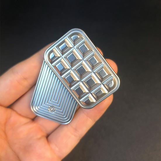 1/2Pcs Metal Fidget Slider Portable Stress Anxiety Relief Textured Slider Kids Teens Adults Magnetic Fingertip Slider Pocket EDC Slider Sensory Toy