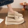Mocassini da Donna in Pelle Scamosciata Nuova Tendenza Primavera Autunno Scarpe Piattaforma Casual Antiscivolo Camminata Mocassino Donna Scarpe Basse