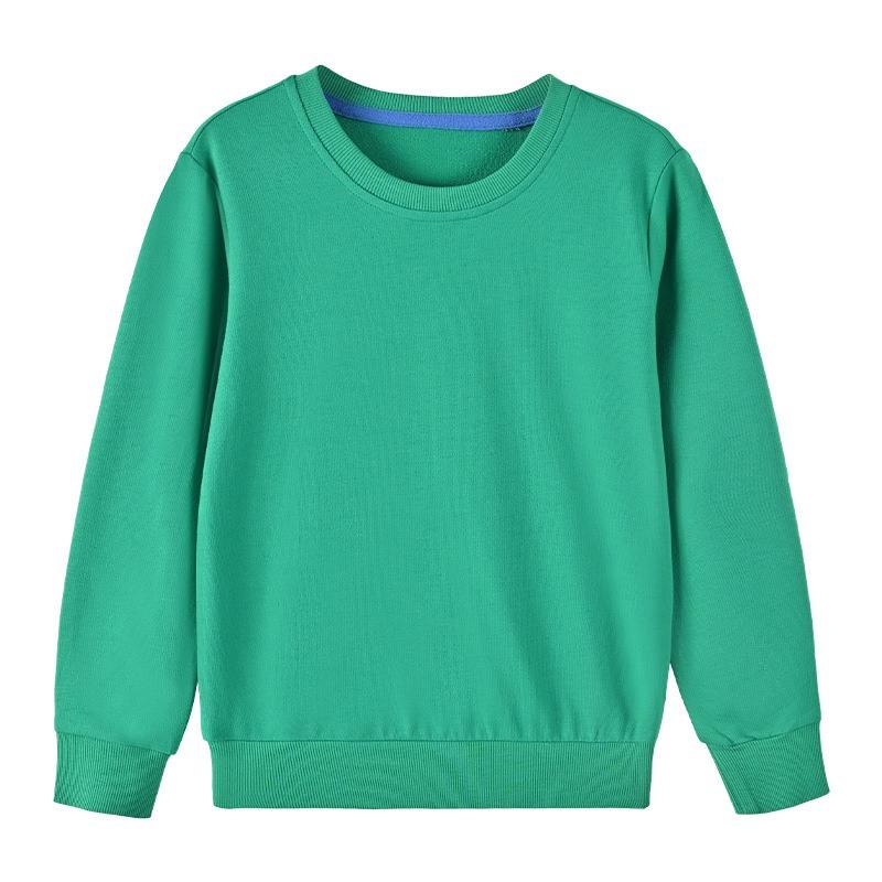 Children's Sweatshirt Round Neck Long Sleeved Solid Color Pullover Unisex Kids Top