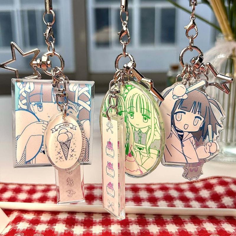 1Pcs Cute Cartoon Hanging Decoration Anime Resin Acrylic Phone Lanyard Keychain Pandent Gift For Girls And Boys